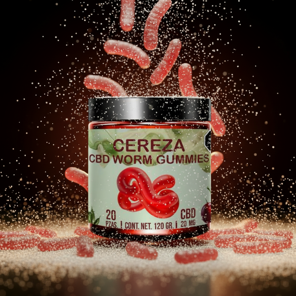 Cereza CBD Worm Gummies - Frasco